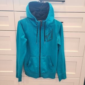 Volcom zip up sky blue hoode